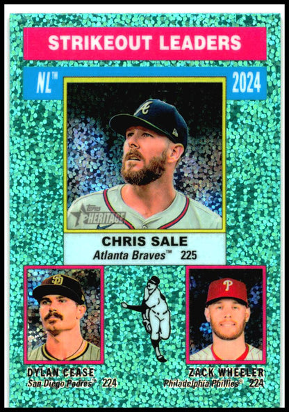 2025 Topps Heritage Light Blue Sparkle # Strikeout Leaders