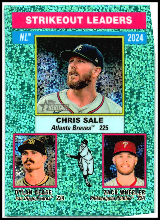2025 Topps Heritage Light Blue Sparkle # Strikeout Leaders