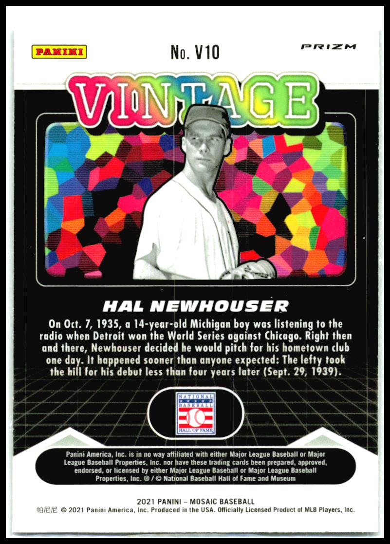 2021 Panini Mosaic Vintage Green #V10 Hal Newhouser Detroit Tigers