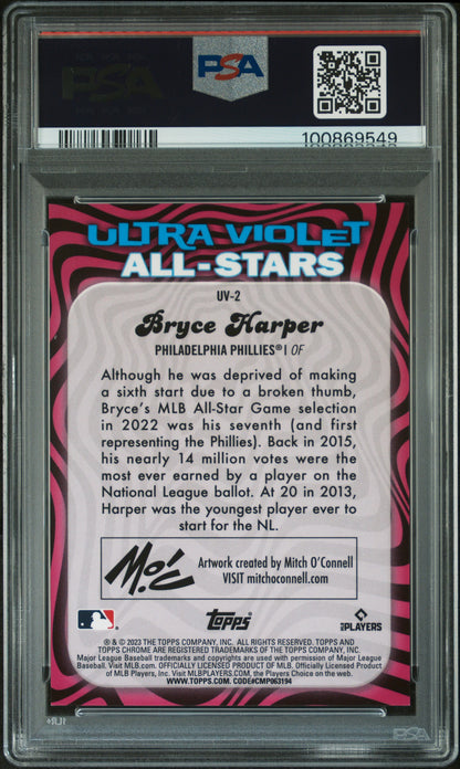 2023 Topps Chrome Ultraviolet All-Stars Ultraviolet A/S-Gold Ref # Bryce Harper
