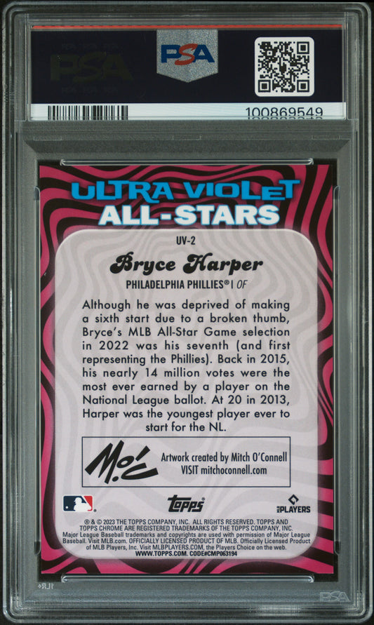 2023 Topps Chrome Ultraviolet All-Stars Ultraviolet A/S-Gold Ref # Bryce Harper
