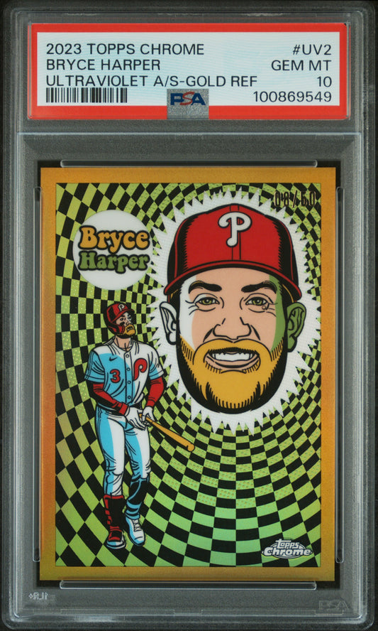 2023 Topps Chrome Ultraviolet All-Stars Ultraviolet A/S-Gold Ref # Bryce Harper