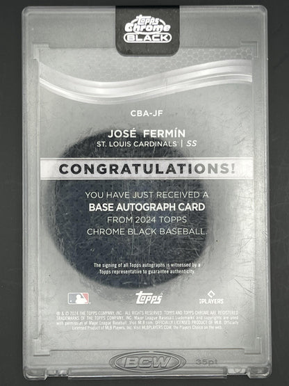 2024 Topps Chrome Black Auto Gold Mini-Diamond #CBA-JF José Fermín Auto 32.99