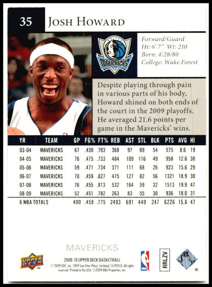2009-10 Upper Deck #35 Josh Howard Dallas Mavericks