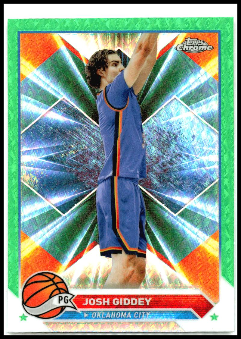 2023-24 Topps Chrome Green Logo Refractors #74 Josh Giddey Oklahoma City Thunder