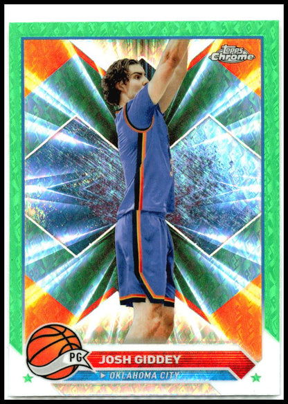 2023-24 Topps Chrome Green Logo Refractors #74 Josh Giddey Oklahoma City Thunder