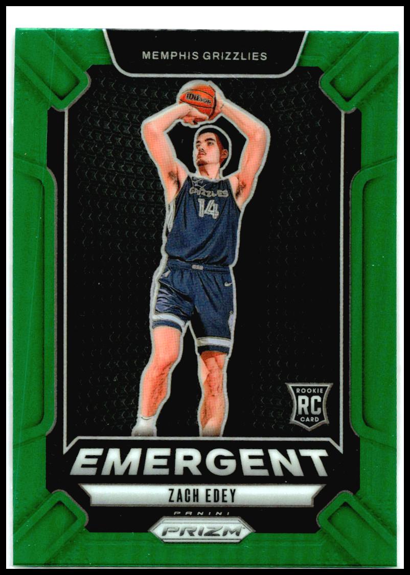 2024-25 Panini Prizm Emergent Prizms Green #16 Zach Edey Memphis Grizzlies