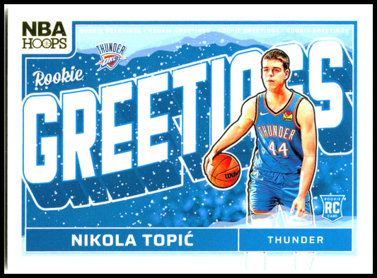 2024-25 Hoops Winter Rookie Greetings #20 Nikola Topic Oklahoma City Thunder