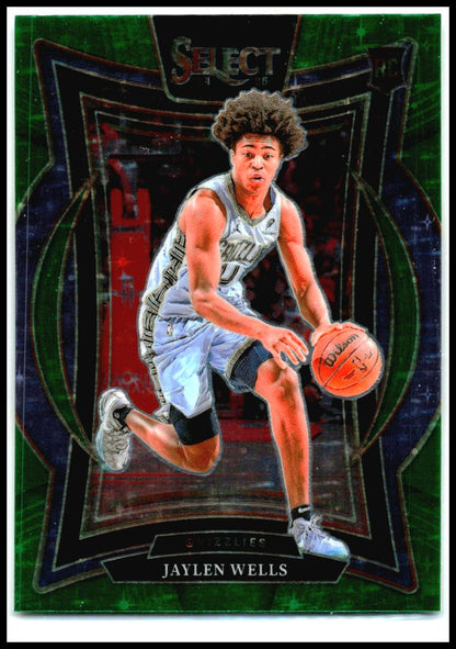 2024-25 Panini Select Green Mojo Prizm #79 Jaylen Wells Rookie Memphis Grizzlies