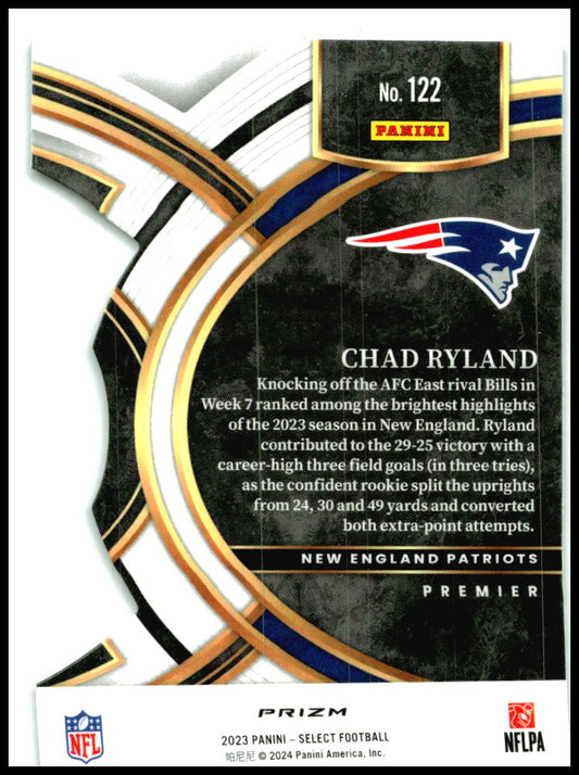 2023 Panini Select Black and Gold Die Cuts #122 Chad Ryland Rookie Patriots