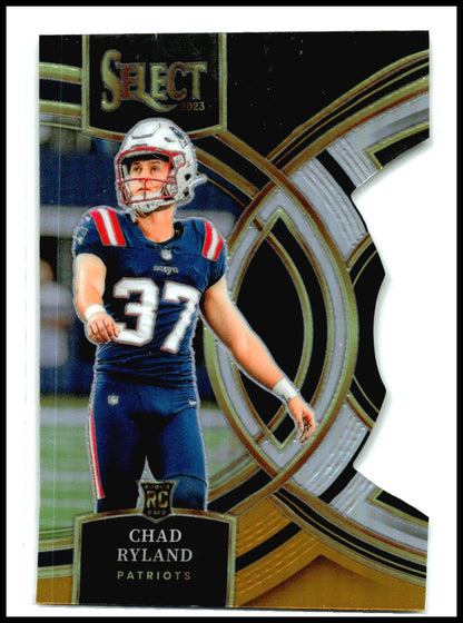 2023 Panini Select Black and Gold Die Cuts #122 Chad Ryland Rookie Patriots