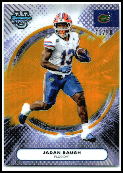 2025 Bowman University Best Gold #85 Jadan Baugh #/50 Florida Gators
