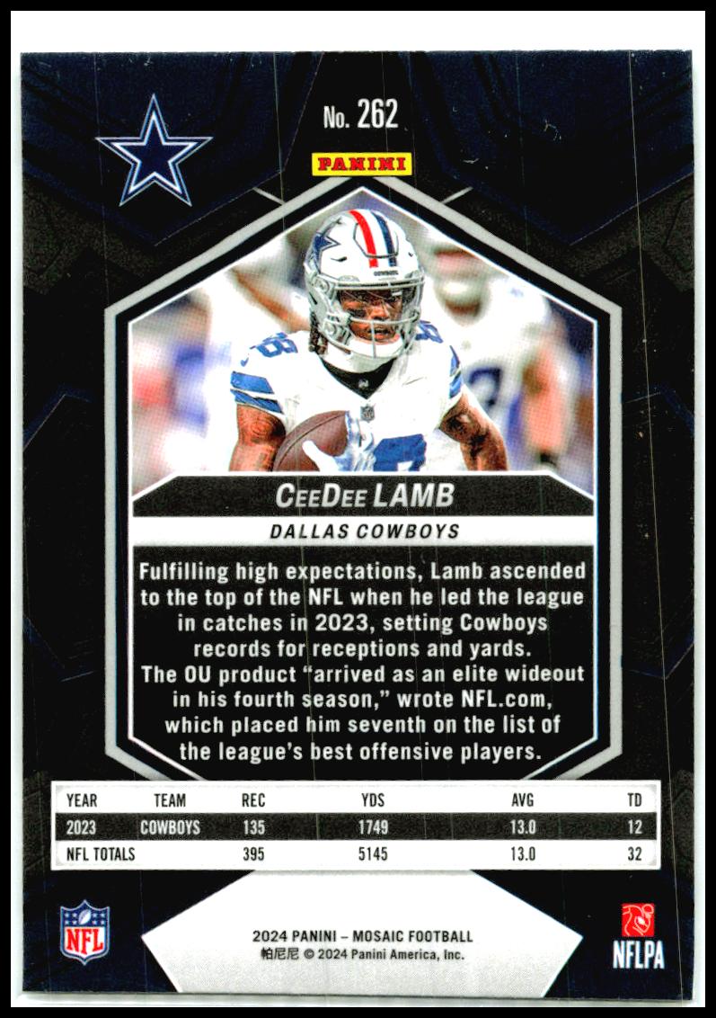 2024 Panini Mosaic #262 CeeDee Lamb Dallas Cowboys