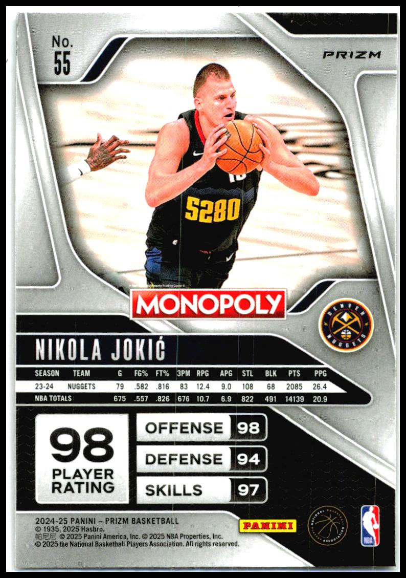 2024-25 Monopoly Red Wave #55 Nikola Jokic Denver
