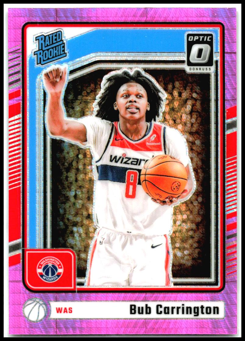 2024-25 Donruss Optic Hyper Pink #273 Bub Carrington Rookie Washington Wizards