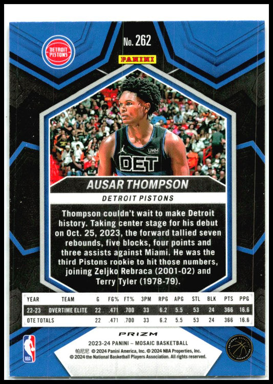 2023-24 Panini Mosaic Mosaic #262 Ausar Thompson Detroit Pistons