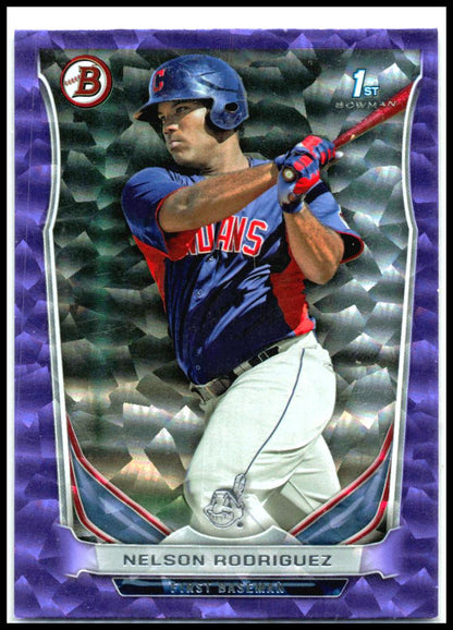 2014 Bowman Prospects Purple Ice #BP92 Nelson Rodriguez #/10 Cleveland Indians
