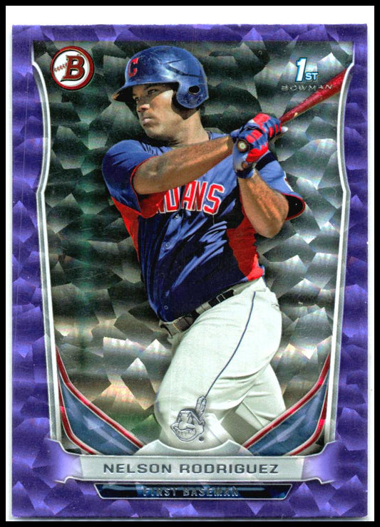 2014 Bowman Prospects Purple Ice #BP92 Nelson Rodriguez #/10 Cleveland Indians