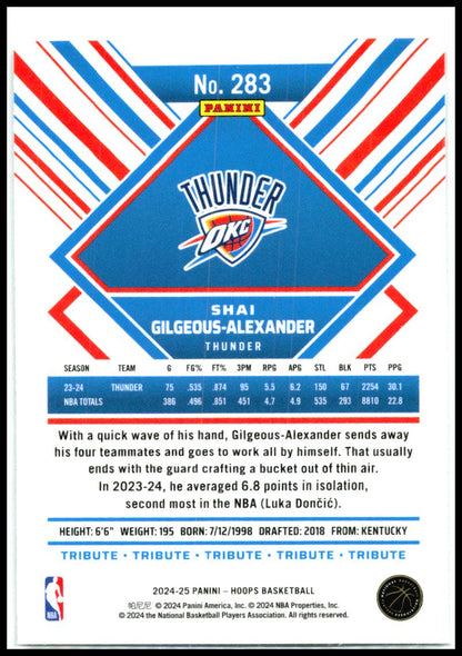 2024-25 Hoops Premium #283 Shai Gilgeous-Alexander Oklahoma City Thunder