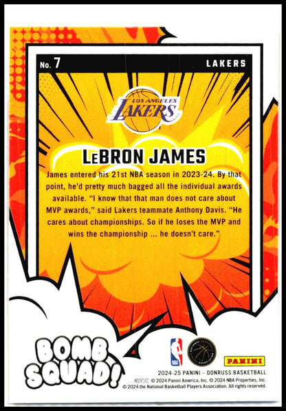 2024-25 Donruss Bomb Squad #7 LeBron James Los Angeles Lakers