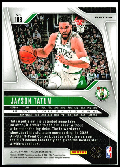 2024-25 Panini Prizm Prizms Red Ice #103 Jayson Tatum Boston Celtics