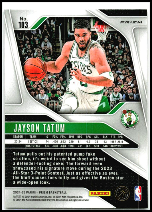 2024-25 Panini Prizm Prizms Red Ice #103 Jayson Tatum Boston Celtics
