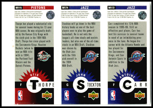 1996-97 Collector's Choice Mini-Cards Panels # Antoine Carr / John Stockton