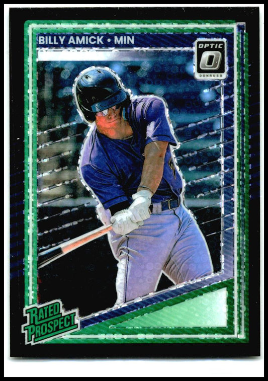 2025 Donruss Optic Rated Prospects Black Circles Prizm #156 Billy Amick Twins