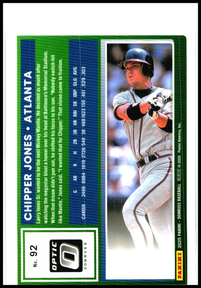 2025 Donruss - Optic #92 Chipper Jones Atlanta Braves