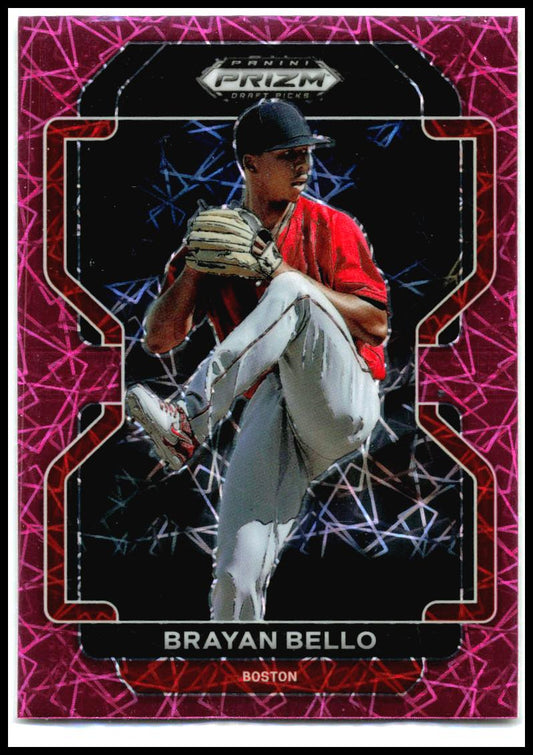 2022 Panini Prizm Draft Picks Neon Pink Velocity #PDP214 Brayan Bello Red Sox