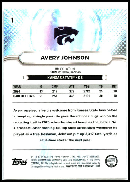 2025 Bowman University Best #1 Avery Johnson Kansas State