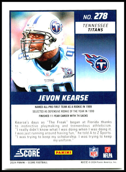 2024 Score Gold Zone #278 Jevon Kearse #/50 Tennessee Titans