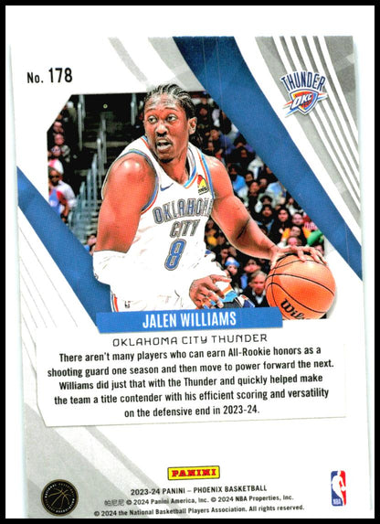 2023-24 Panini Phoenix #178 Jalen Williams Oklahoma City Thunder