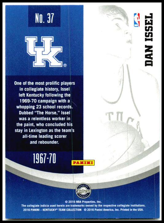 2016 Panini Kentucky Wildcats #37 Dan Issel Kentucky Wildcats
