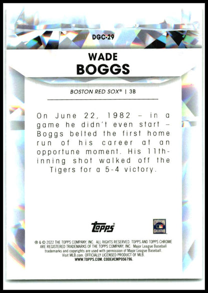 2022 Topps Chrome Update Diamond Greats #DGC-29 Wade Boggs Boston