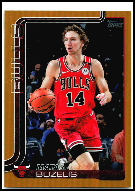 2025-26 Topps Gold Holo Foil #37 Matas Buzelis #/50 Chicago Bulls
