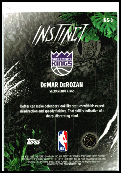 2025-26 Topps Chrome Instinct #INS-8 DeMar DeRozan Sacramento Kings