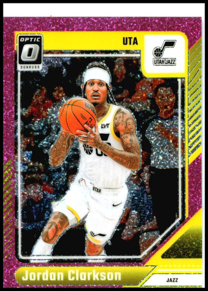 2024-25 Donruss Optic Pink Glitter #122 Jordan Clarkson #/275 Utah Jazz