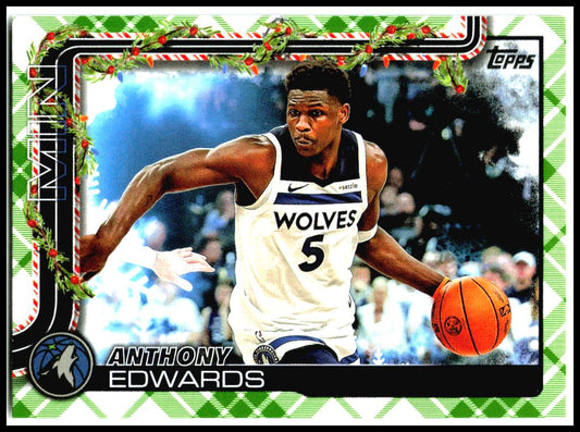 2025-26 Topps Holiday #H84 Anthony Edwards Minnesota Timberwolves