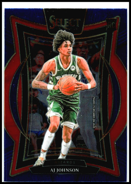 2024-25 Panini Select Blue #67 AJ Johnson Rookie Washington Wizards