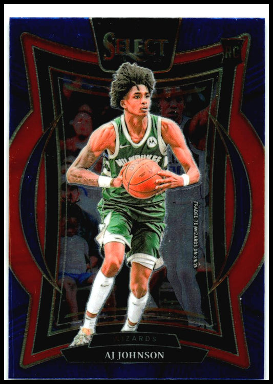 2024-25 Panini Select Blue #67 AJ Johnson Rookie Washington Wizards