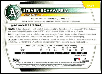 2025 Bowman Prospects #BP-73 Steven Echavarria Athletics