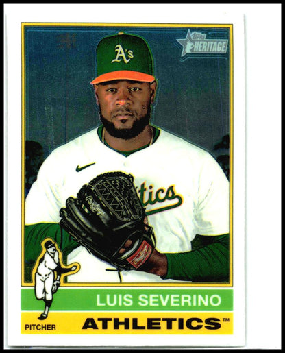 2025 Topps Heritage Chrome #442 Luis Severino Athletics