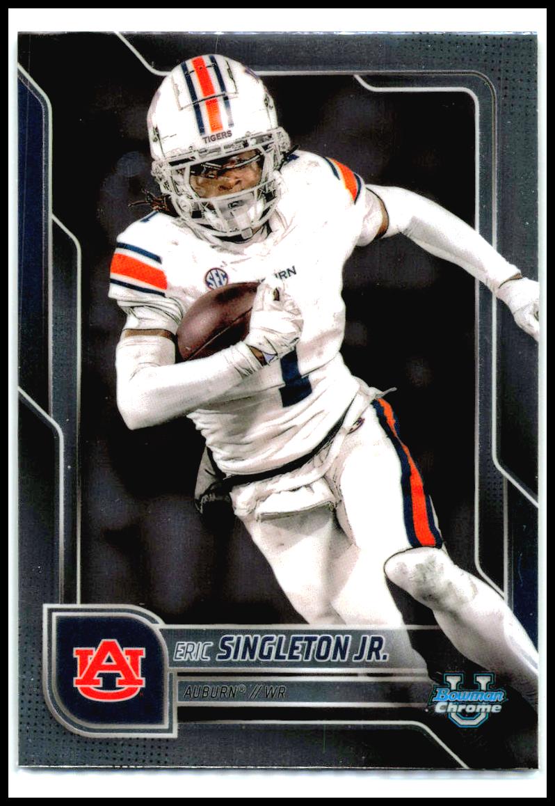 2025 Bowman University Chrome Refractor #186 Eric Singleton Jr. Auburn Tigers