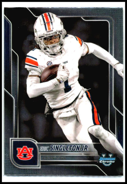 2025 Bowman University Chrome Refractor #186 Eric Singleton Jr. Auburn Tigers