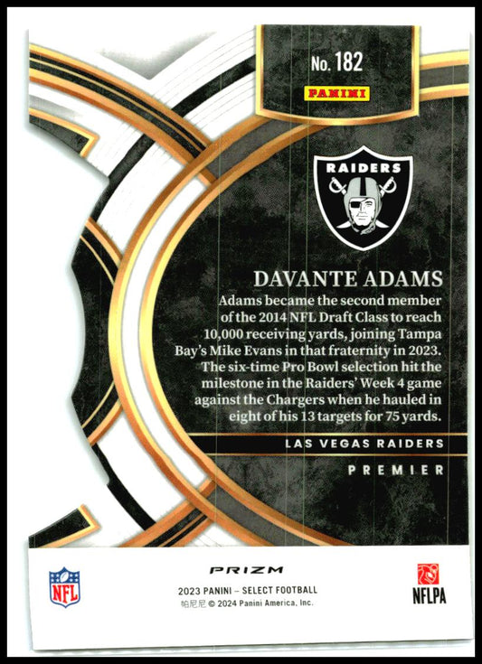 2023 Panini Select Red and Blue Prizms Die Cuts #182 Davante Adams Raiders
