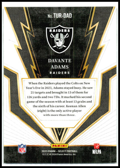 2023 Panini Select Turbocharged #TUR-DAD Davante Adams Las Vegas Raiders