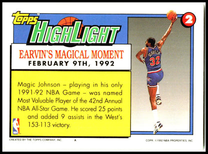 1992-93 Topps #2 Magic Johnson Los Angeles Lakers