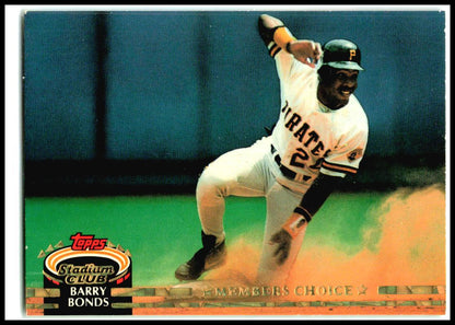 1992 Stadium Club Members choice #604 Barry Bonds Pittsburgh Pirates