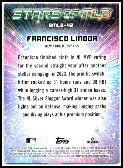 2024 Topps Stars of MLB #SMLB-42 Francisco Lindor New York Mets